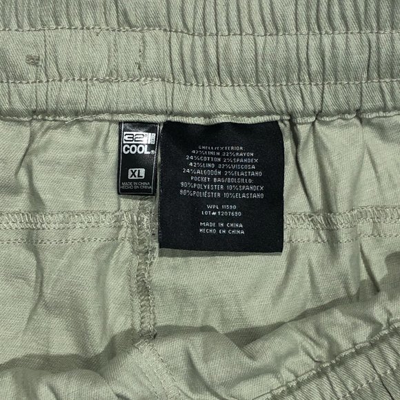 32 Degrees Cool Womens Size XL Sage Green Drawstring Stretch Linen Blend Pants - Picture 5 of 7